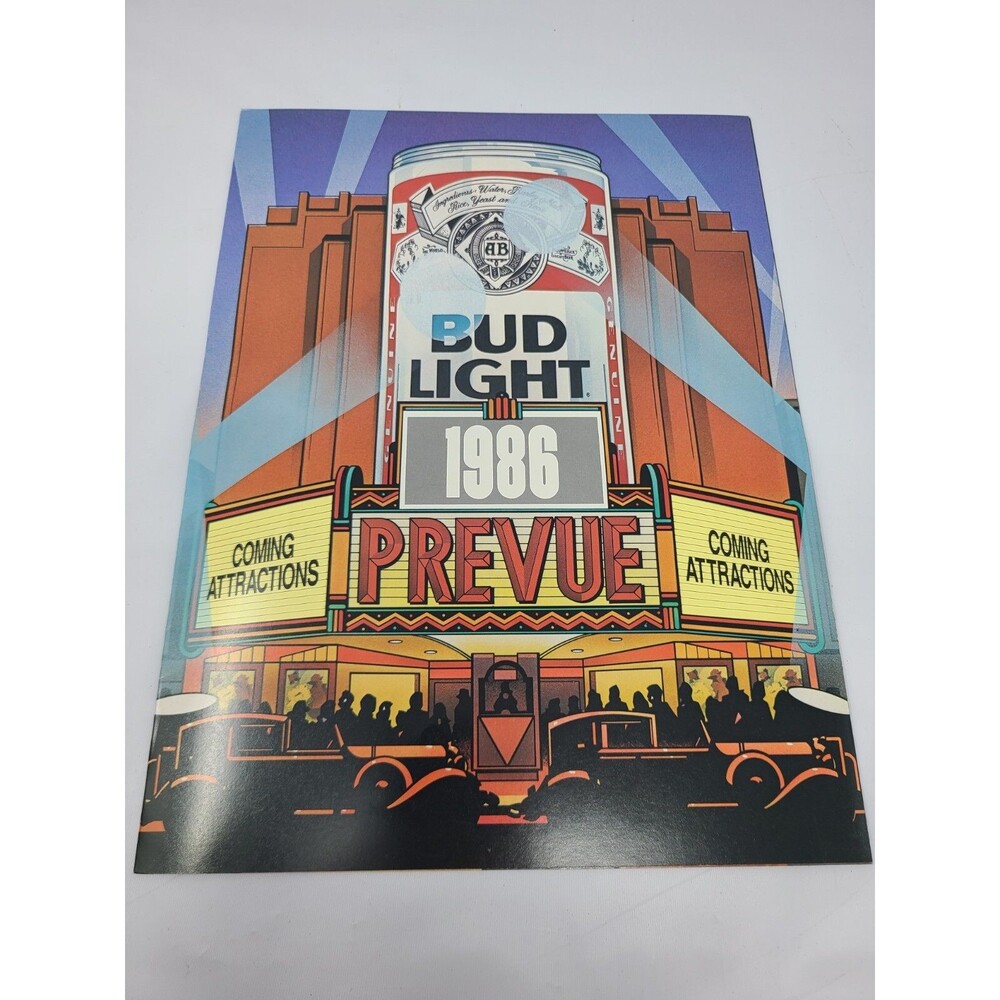 Vintage 1986 Bud Light Prevue Brochure w/ 3-D Glasses Budweiser Anheuser-Busch